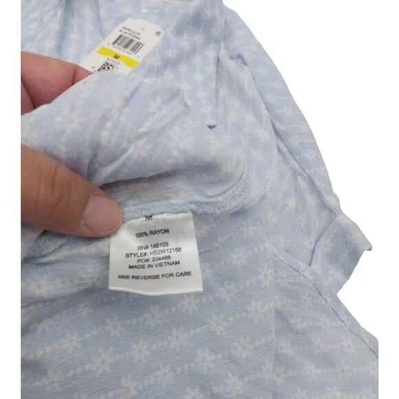 Hippie Rose Junior's Women's Tie Front Camp Shirt Size M Button Down Cuffed - Picture 11 of 11